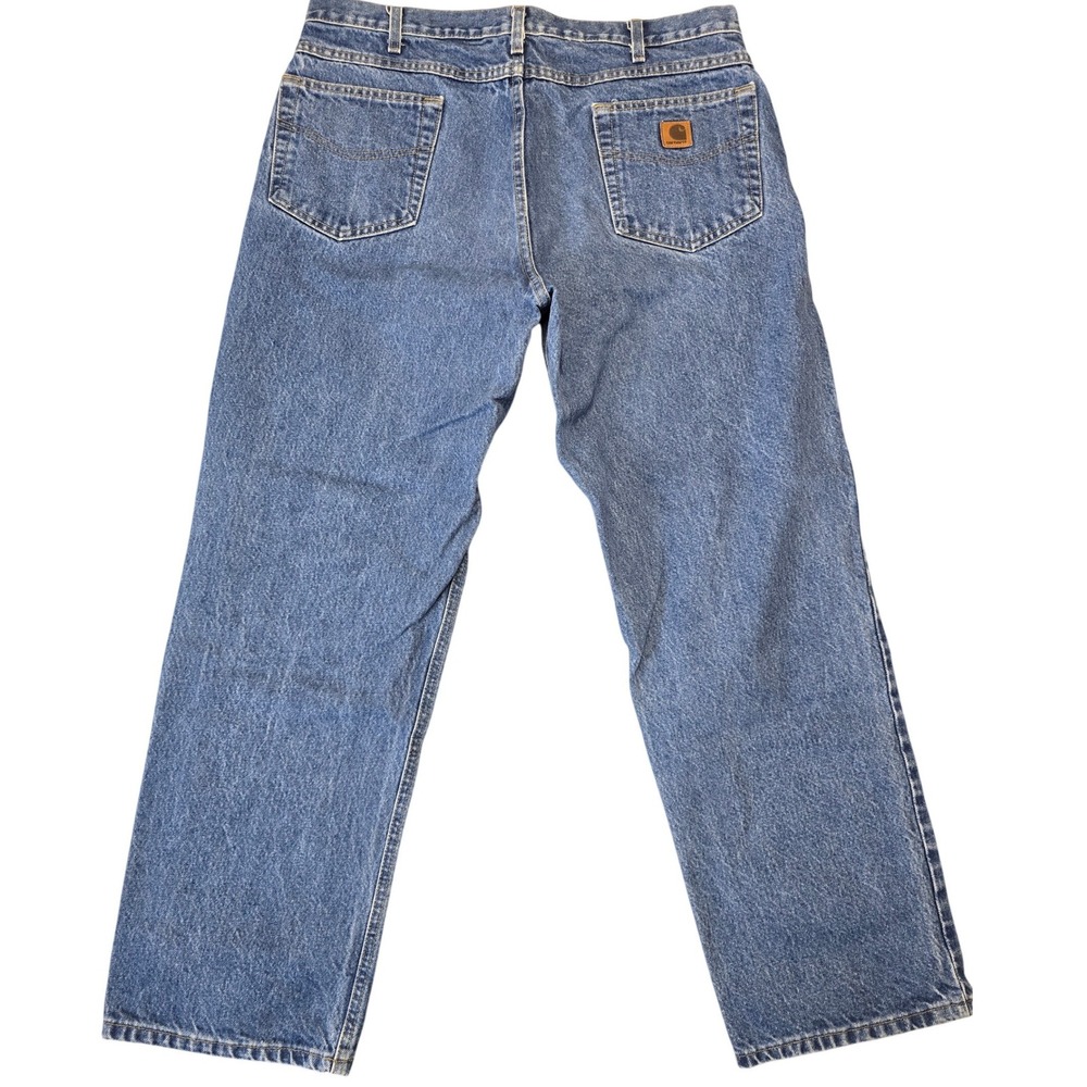 Carhartt B160DST Jeans Mens 38x30 Blue Relaxed Fit Denim Workwear Pants